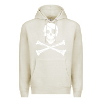 Oatmeal Heather skull crossbones Premium Hoodie - linhVisuals