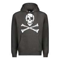 Charcoal Heather skull crossbones Premium Hoodie - linhVisuals