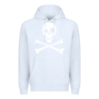 White skull crossbones Premium Hoodie - linhVisuals
