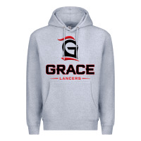 Heather Grey grace college & seminary lancers1 vectorized Premium Hoodie - linhVisuals