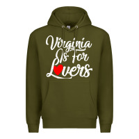 Army Green virginia is for lovers Premium Hoodie - linhVisuals