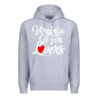 Heather Grey virginia is for lovers Premium Hoodie - linhVisuals