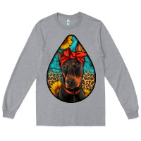 Heather Grey doberman Long Sleeve Tee - Artiststas