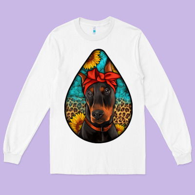 Doberman Long Sleeve Tee Designed By Artiststas