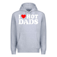 Heather Grey i love hot dads shirt i heart Premium Hoodie - linhVisuals