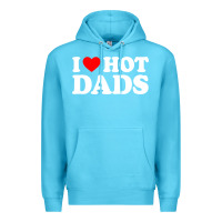 Ocean Blue i love hot dads shirt i heart Premium Hoodie - linhVisuals