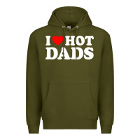 Army Green i love hot dads shirt i heart Premium Hoodie - linhVisuals