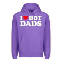 Purple i love hot dads shirt i heart Premium Hoodie - linhVisuals