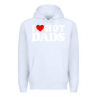 White i love hot dads shirt i heart Premium Hoodie - linhVisuals