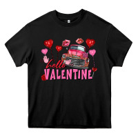 Black hello valentine valentine's day truck Heavy Core Tee - FaDigitalArtStudio