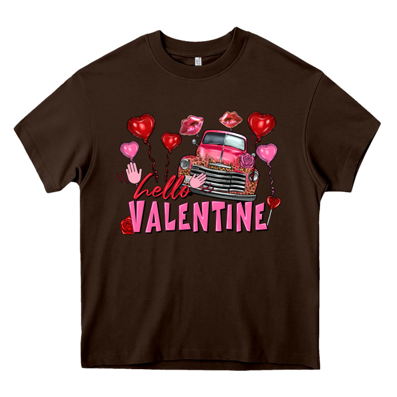 Hello Valentine Valentine's Day Truck Heavy Core Tee by FaDigitalArtStudio | Teevron