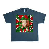 Midnight Navy christmas hereford cow face Urban Heavy Tee - LillyAllenDesigns
