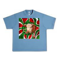 Pebble Blue christmas hereford cow face Urban Heavy Tee - LillyAllenDesigns
