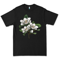 Black Magnolia Flower Illustration Premium Tee - LillyAllenDesigns