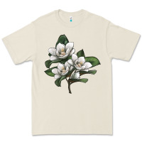 Bone Magnolia Flower Illustration Premium Tee - LillyAllenDesigns