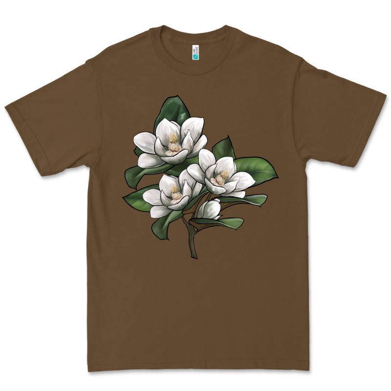Magnolia Flower Illustration Premium Tee by LillyAllenDesigns | Teevron