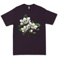 Plum Magnolia Flower Illustration Premium Tee - LillyAllenDesigns