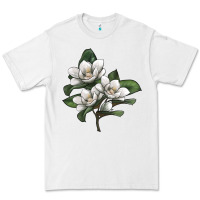 White Magnolia Flower Illustration Premium Tee - LillyAllenDesigns