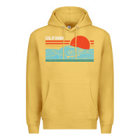 Antique Gold vintage california wave surf retro 80s california beach surfing Premium Hoodie - linhVisuals