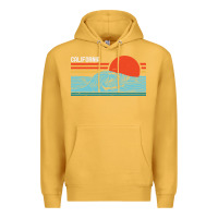 Mustard vintage california wave surf retro 80s california beach surfing Premium Hoodie - linhVisuals