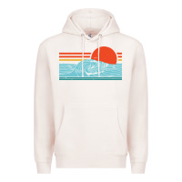 Pale Pink vintage california wave surf retro 80s california beach surfing Premium Hoodie - linhVisuals