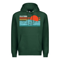 Sports Green vintage california wave surf retro 80s california beach surfing Premium Hoodie - linhVisuals