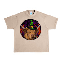 French Oak halloween highland cow round Urban Heavy Tee - RanaPortraitStore