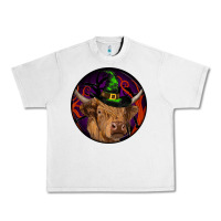 Lunar Rock halloween highland cow round Urban Heavy Tee - RanaPortraitStore