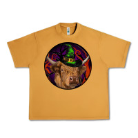 Peanut Butter halloween highland cow round Urban Heavy Tee - RanaPortraitStore