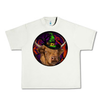 Pistachio halloween highland cow round Urban Heavy Tee - RanaPortraitStore
