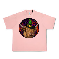 Salmon halloween highland cow round Urban Heavy Tee - RanaPortraitStore