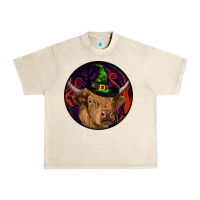 Sandshell halloween highland cow round Urban Heavy Tee - RanaPortraitStore
