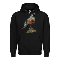 Black California Quail Bird Zipper Hoodie - RanaPortraitStore