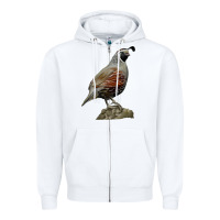 White California Quail Bird Zipper Hoodie - RanaPortraitStore