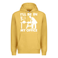 Antique Gold i'll be in my office carpenter woodworking Premium Hoodie - linhVisuals