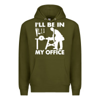 Army Green i'll be in my office carpenter woodworking Premium Hoodie - linhVisuals