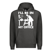 Charcoal Heather i'll be in my office carpenter woodworking Premium Hoodie - linhVisuals