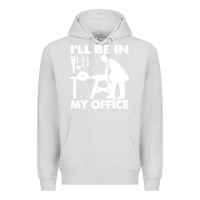 Dove Grey i'll be in my office carpenter woodworking Premium Hoodie - linhVisuals