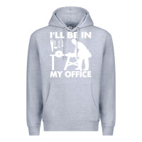 Heather Grey i'll be in my office carpenter woodworking Premium Hoodie - linhVisuals