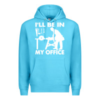 Ocean Blue i'll be in my office carpenter woodworking Premium Hoodie - linhVisuals