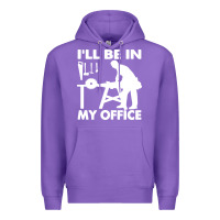 Purple i'll be in my office carpenter woodworking Premium Hoodie - linhVisuals