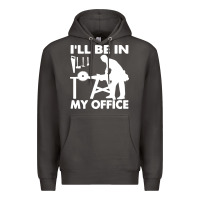 Smoke i'll be in my office carpenter woodworking Premium Hoodie - linhVisuals