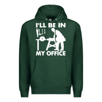 Sports Green i'll be in my office carpenter woodworking Premium Hoodie - linhVisuals