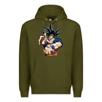 Army Green goku utra instinct Premium Hoodie - linhVisuals