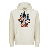 Oatmeal Heather goku utra instinct Premium Hoodie - linhVisuals