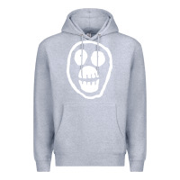 Heather Grey the mighty boosh monkey skull Premium Hoodie - linhVisuals