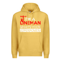 Antique Gold im a lineman whats your superpower Premium Hoodie - linhVisuals