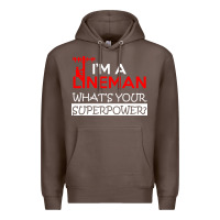Coffee im a lineman whats your superpower Premium Hoodie - linhVisuals