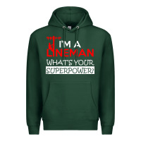 Sports Green im a lineman whats your superpower Premium Hoodie - linhVisuals