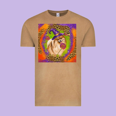 Halloween Pomeranian Dog Vintage Tee Designed By Lillyallendesigns